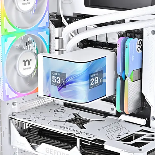 Thermaltake MAGCurve 360 Ultra ARGB Snow CPU Liquid Cooler with LCD Display